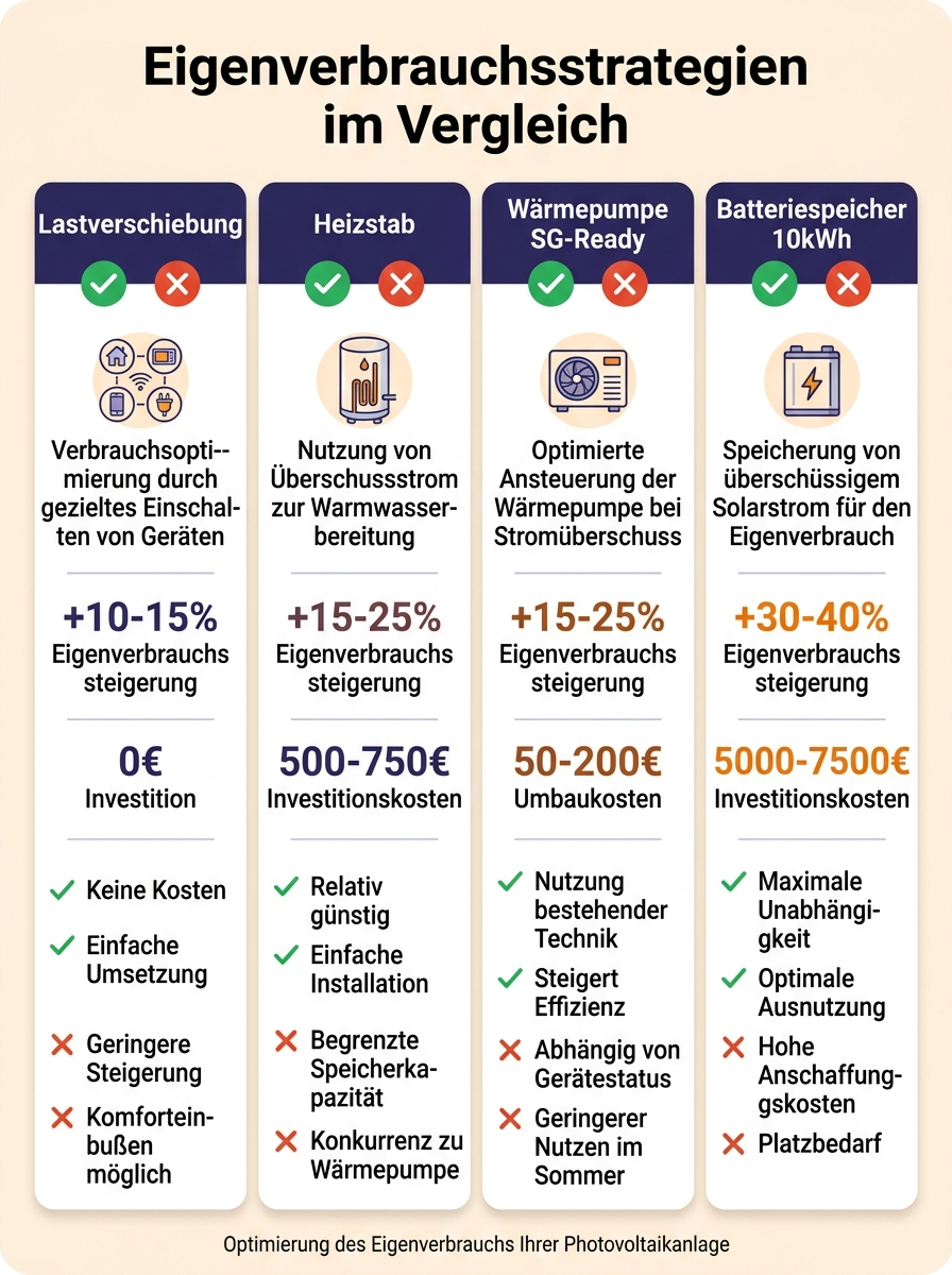Eigenverbrauchsstrategien im Vergleich